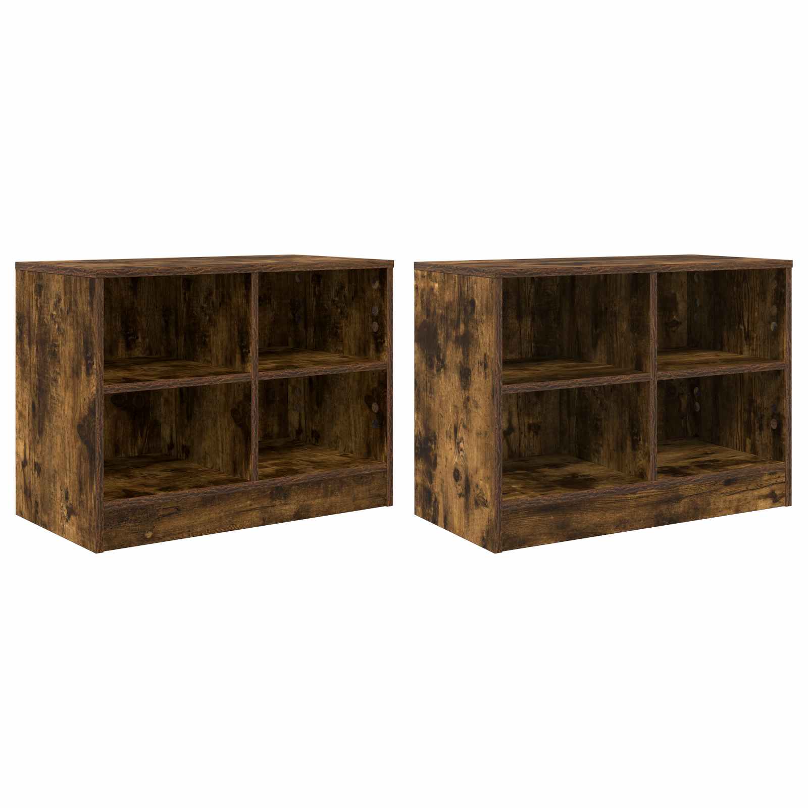 Bed kast 2 pcs Gerookt eiken 66 x 33 x 48 cm Bewerkt hout
