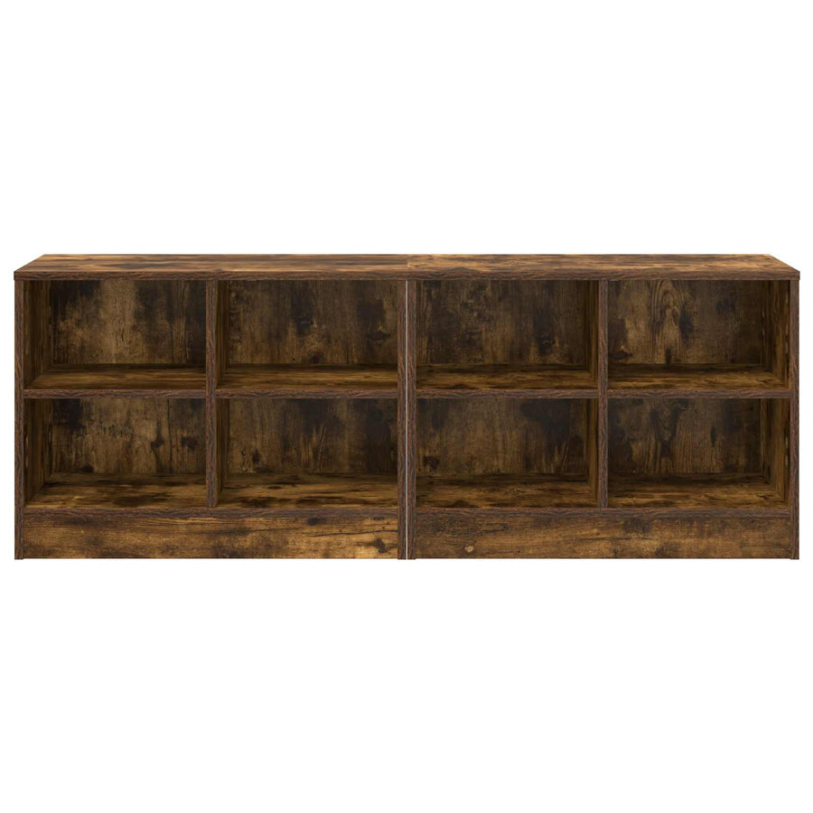 Bed kast 2 pcs Gerookt eiken 66 x 33 x 48 cm Bewerkt hout