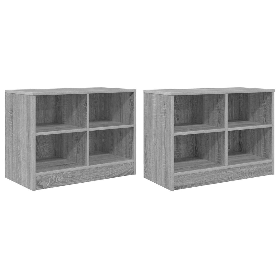 Bed kast 2 pcs Grijs Sonoma 66 x 33 x 48 cm Bewerkt hout