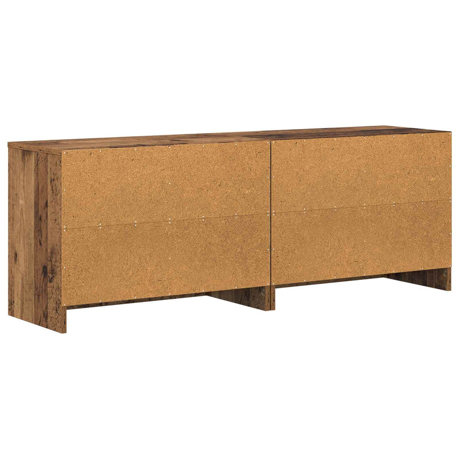 Bed kast met plank 2 pcs Oud hout 66 x 33 x 48 cm Bewerkt hout