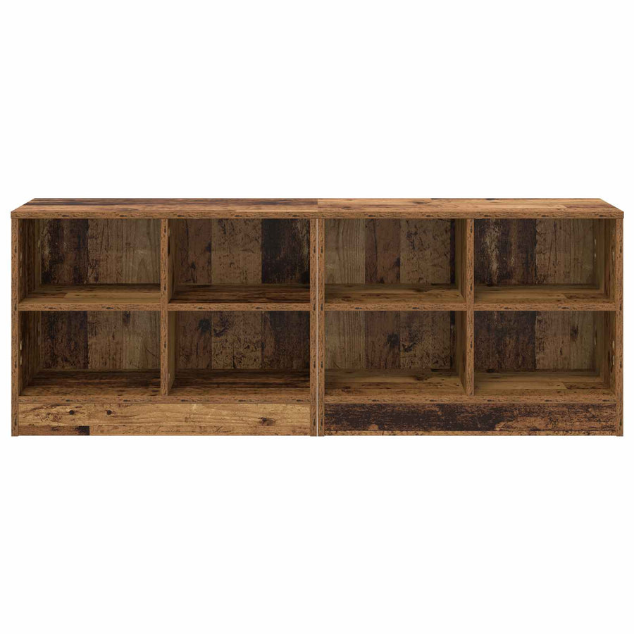 Bed kast met plank 2 pcs Oud hout 66 x 33 x 48 cm Bewerkt hout