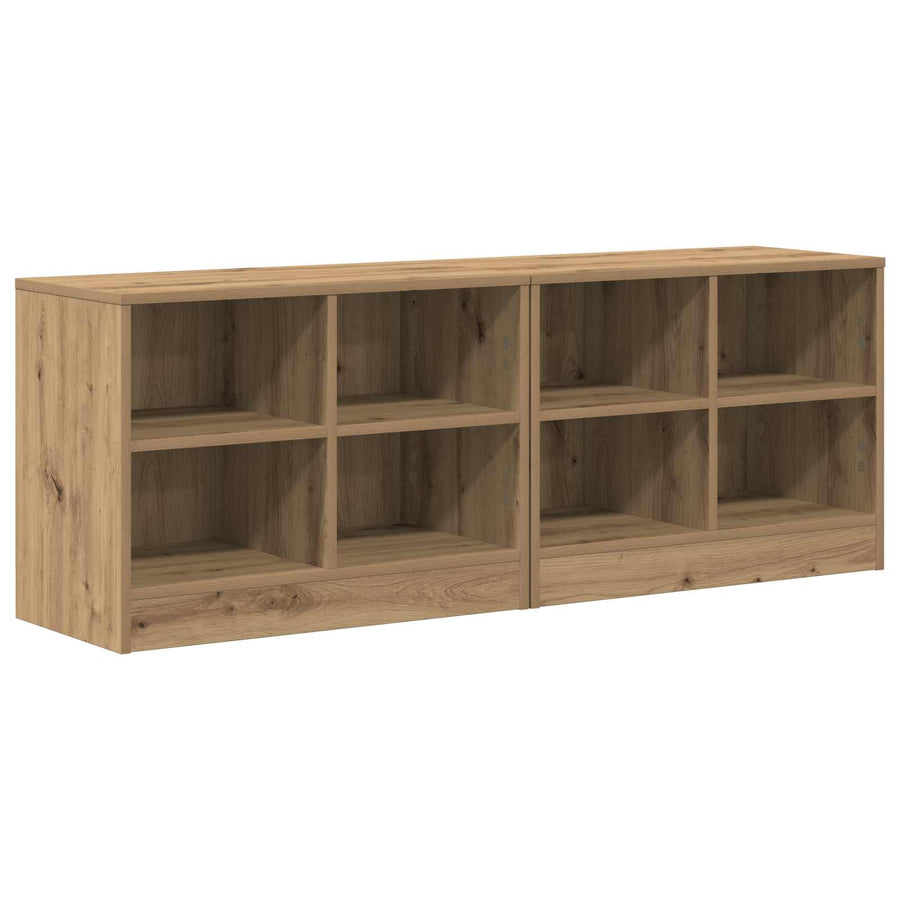 Bed kast 2 pcs Artisanaal eiken 66 x 33 x 48 cm Bewerkt hout