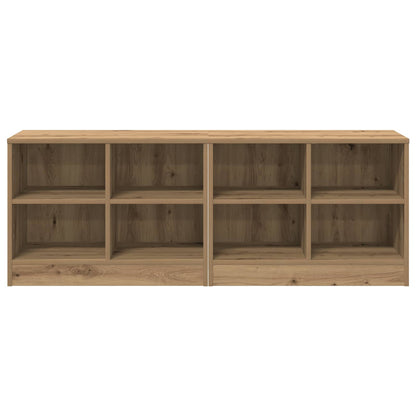 Bed kast 2 pcs Artisanaal eiken 66 x 33 x 48 cm Bewerkt hout