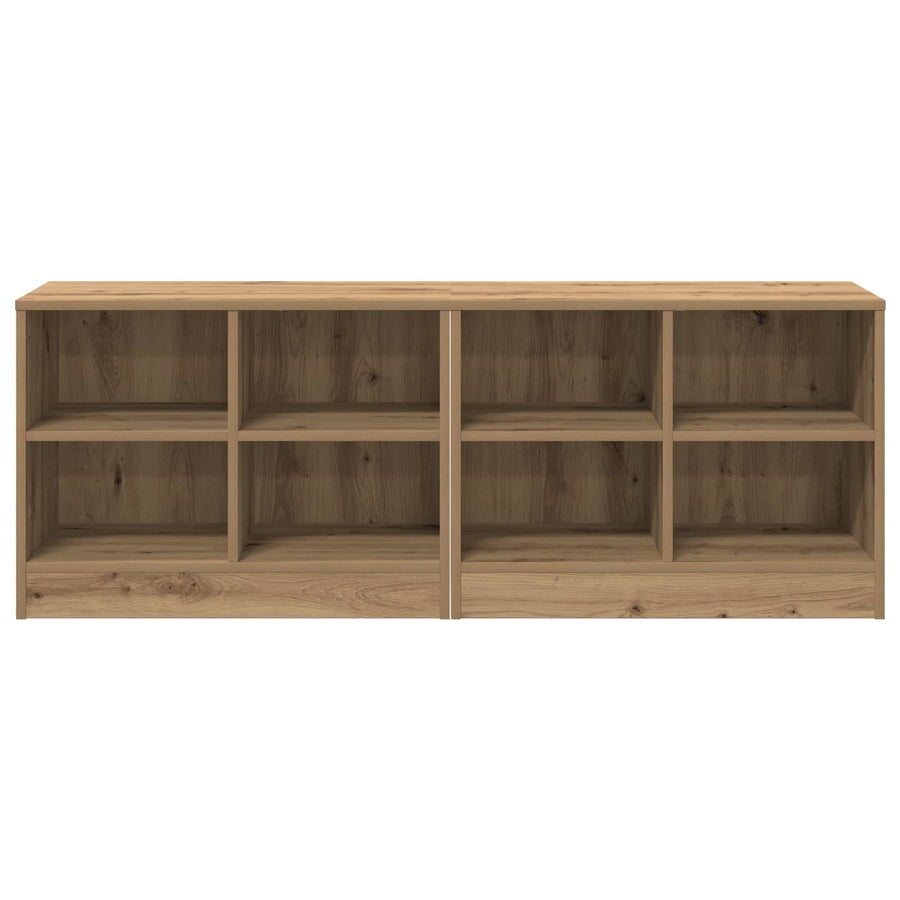 Bed kast 2 pcs Artisanaal eiken 66 x 33 x 48 cm Bewerkt hout
