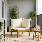 Tuin hoekbank massief acaciahout touw naturel