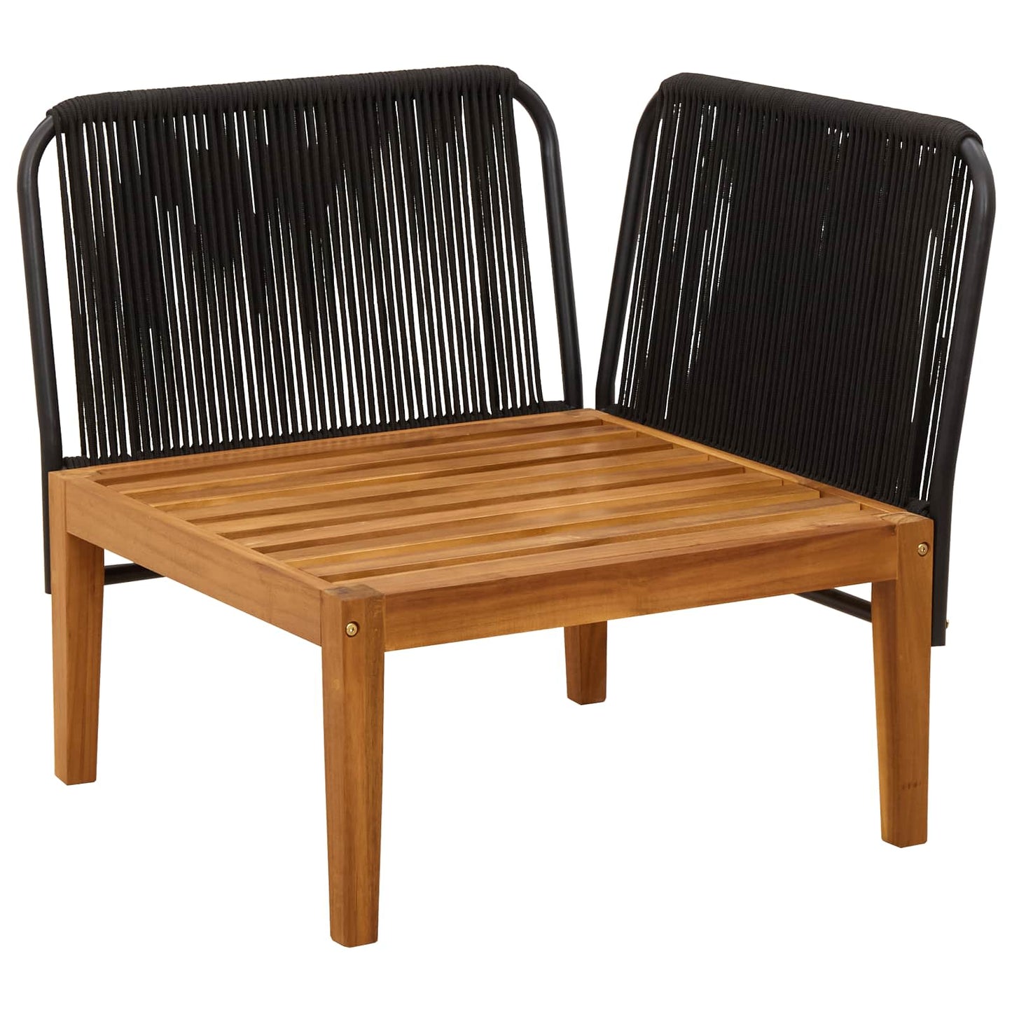 Tuin Hoek Sofa met Kussens Massief acaciahout & touw Naturel
