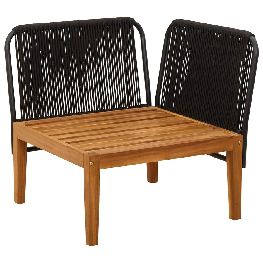 Tuin Hoek Sofa met Kussens Massief acaciahout & touw Naturel