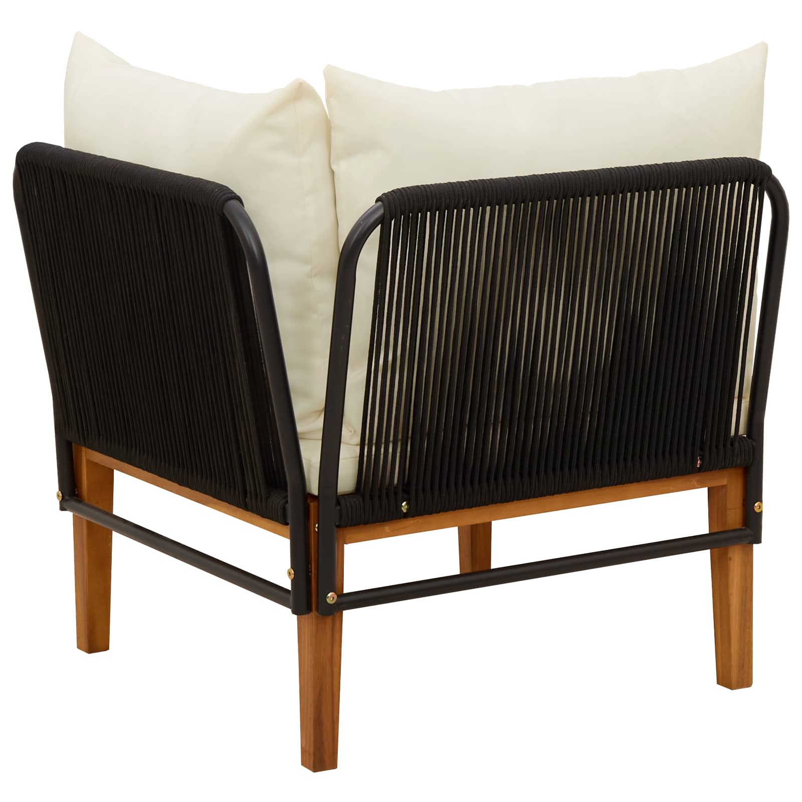 Tuin Hoek Sofa met Kussens Massief acaciahout & touw Naturel