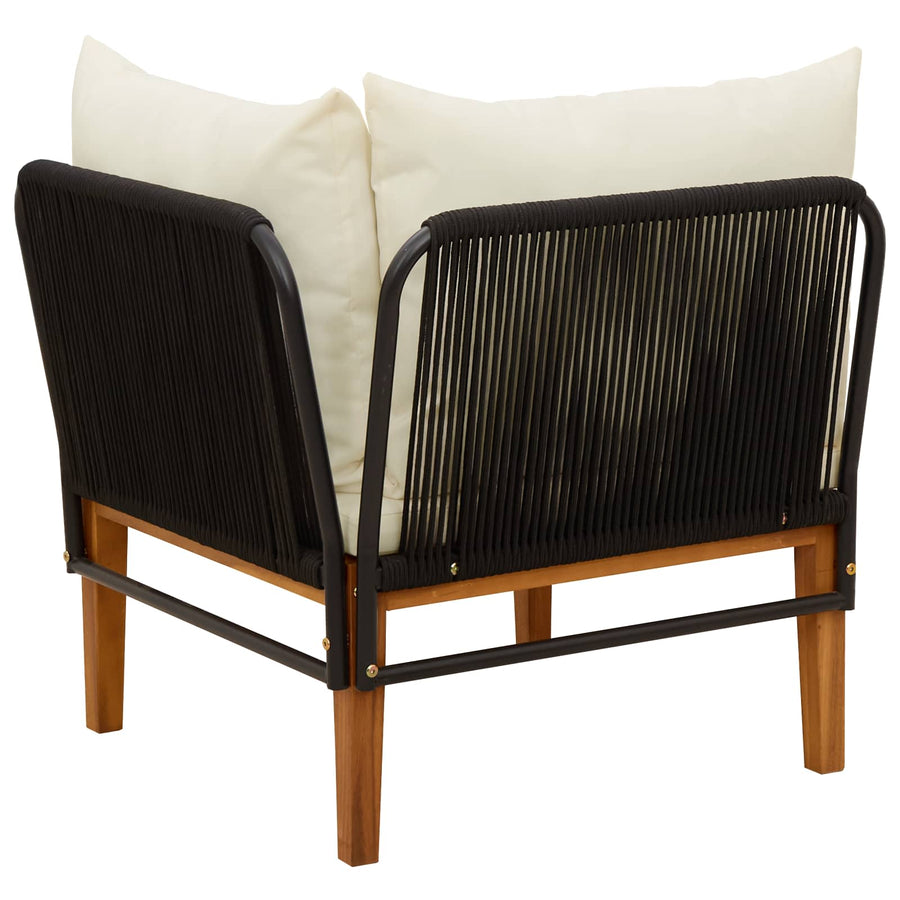 Tuin Hoek Sofa met Kussens Massief acaciahout & touw Naturel
