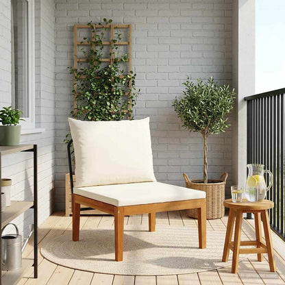 Tuin Midden Sofa met Kussens Massief acaciahout & touw Naturel