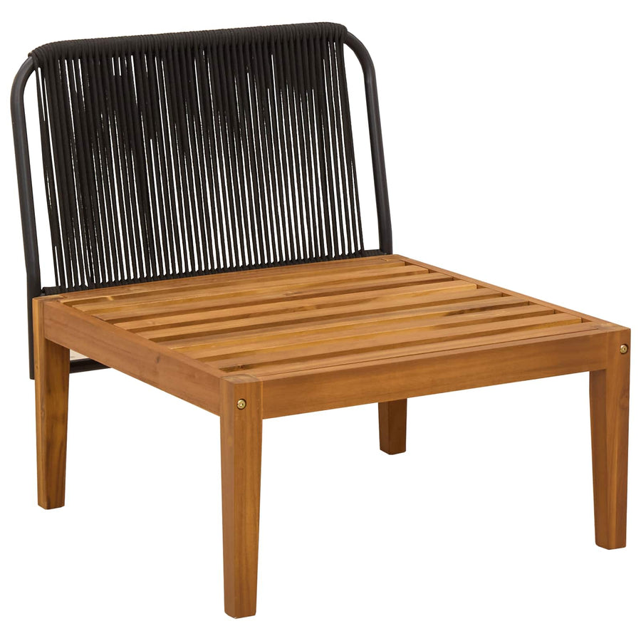 Tuin Midden Sofa met Kussens Massief acaciahout & touw Naturel
