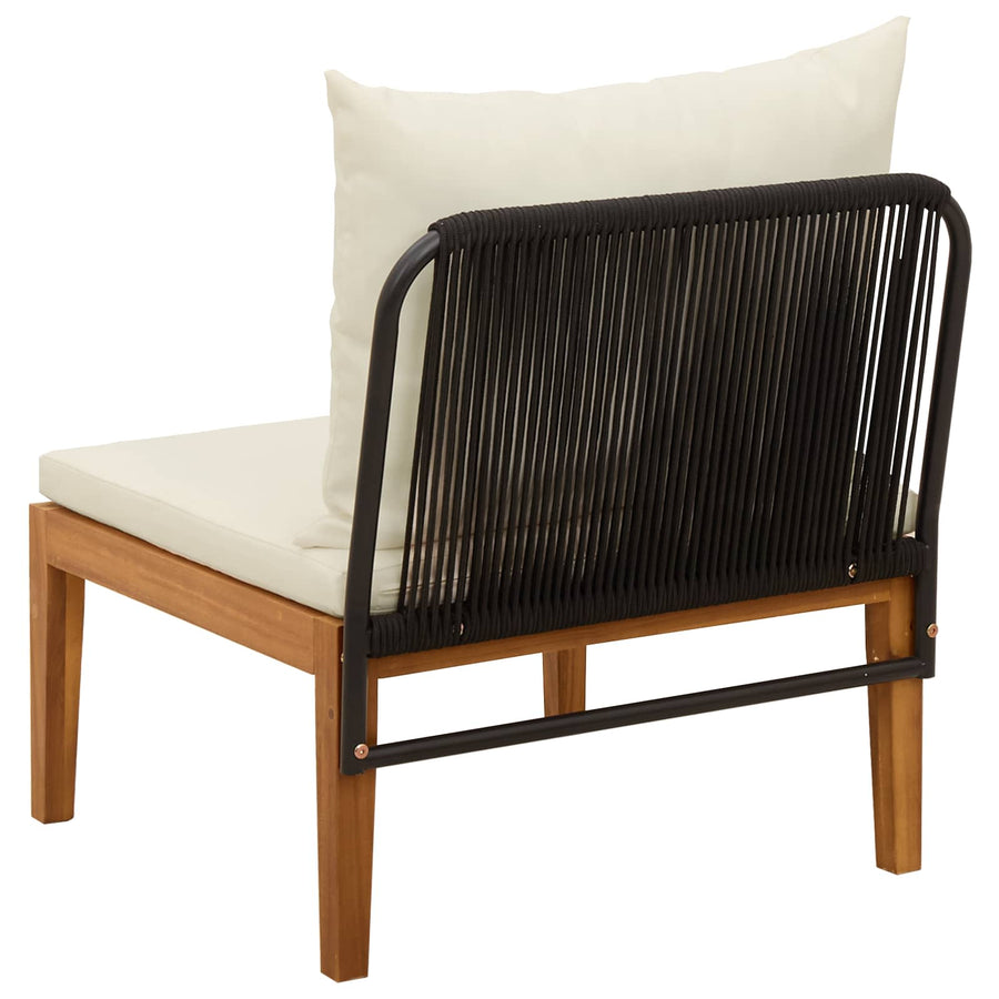 Tuin Midden Sofa met Kussens Massief acaciahout & touw Naturel