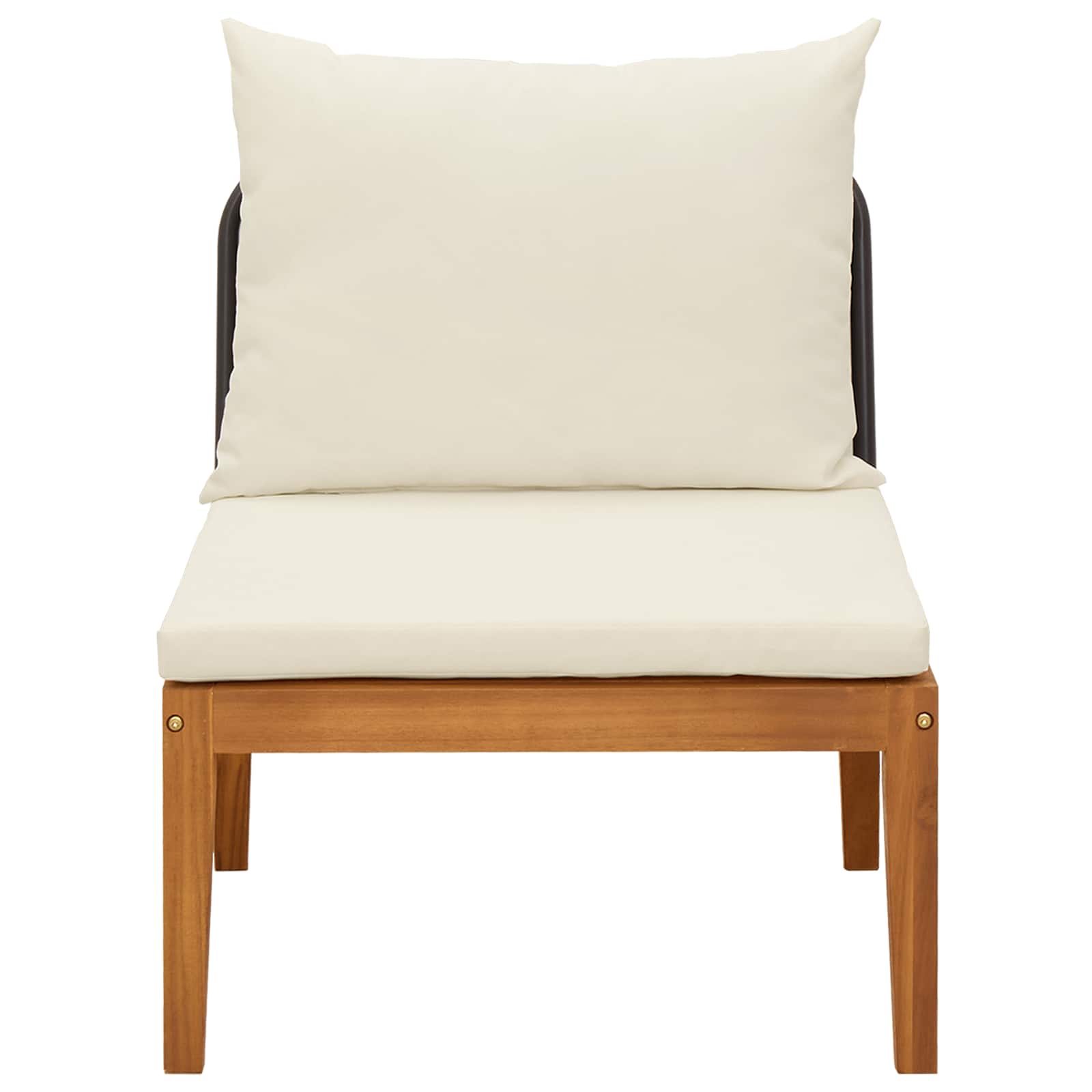 Tuin Midden Sofa met Kussens Massief acaciahout & touw Naturel