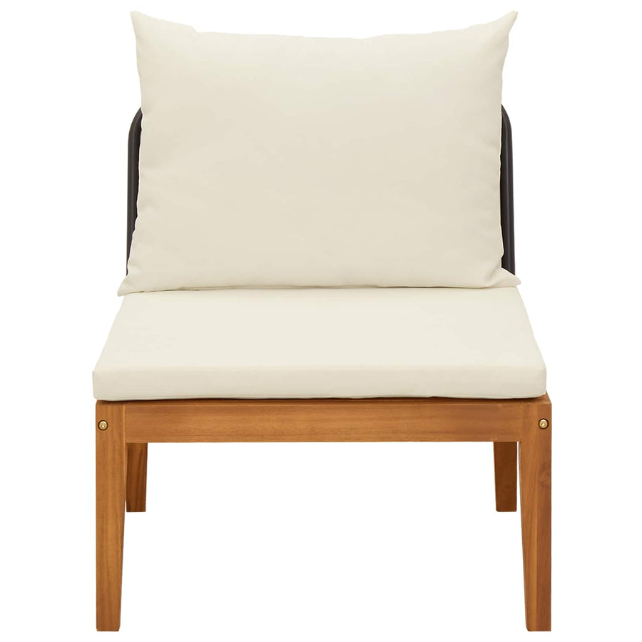 Tuin Midden Sofa met Kussens Massief acaciahout & touw Naturel