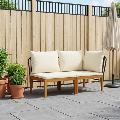 2 st Tuin Loungeset met Kussens Massief acaciahout & touw