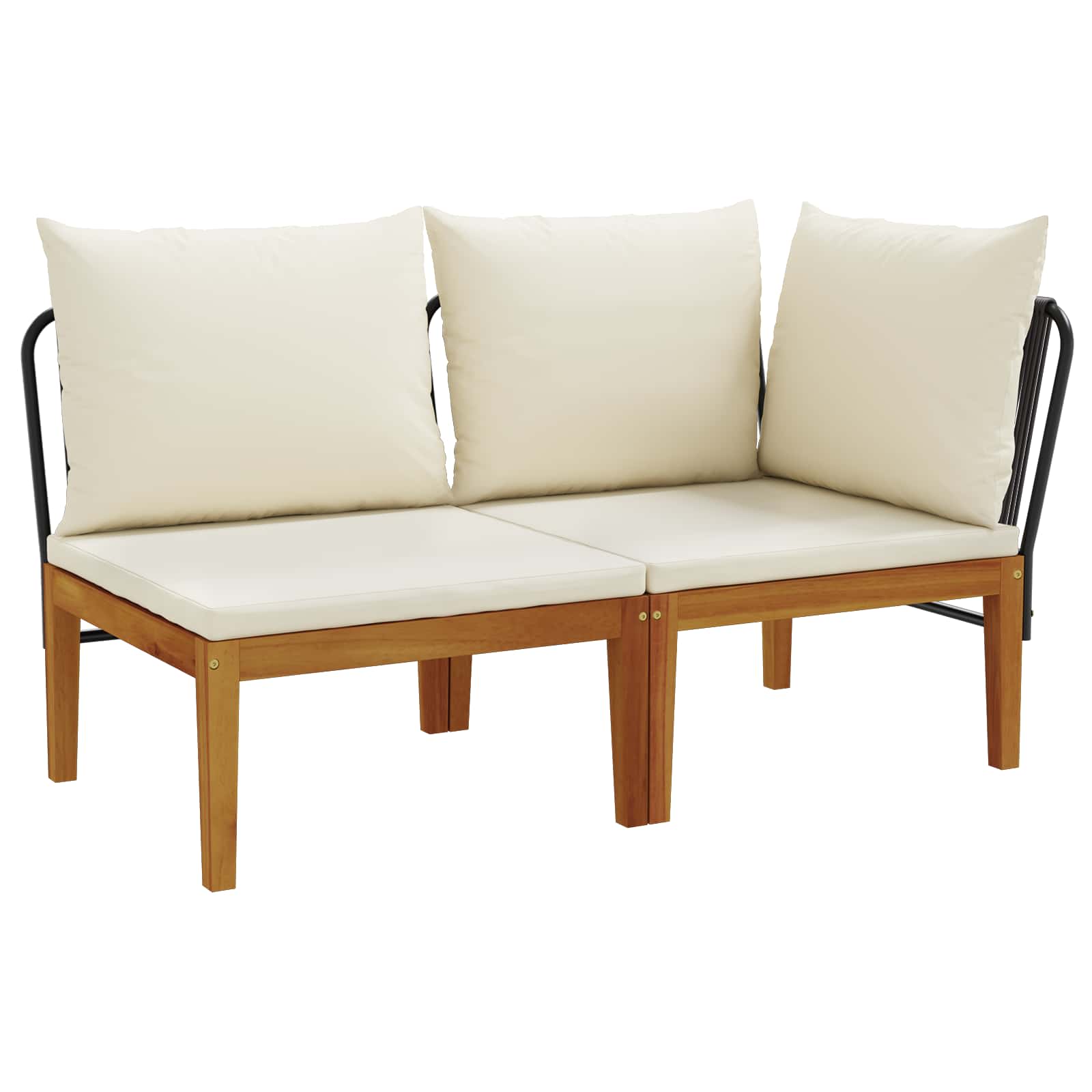 2 st Tuin Loungeset met Kussens Massief acaciahout & touw