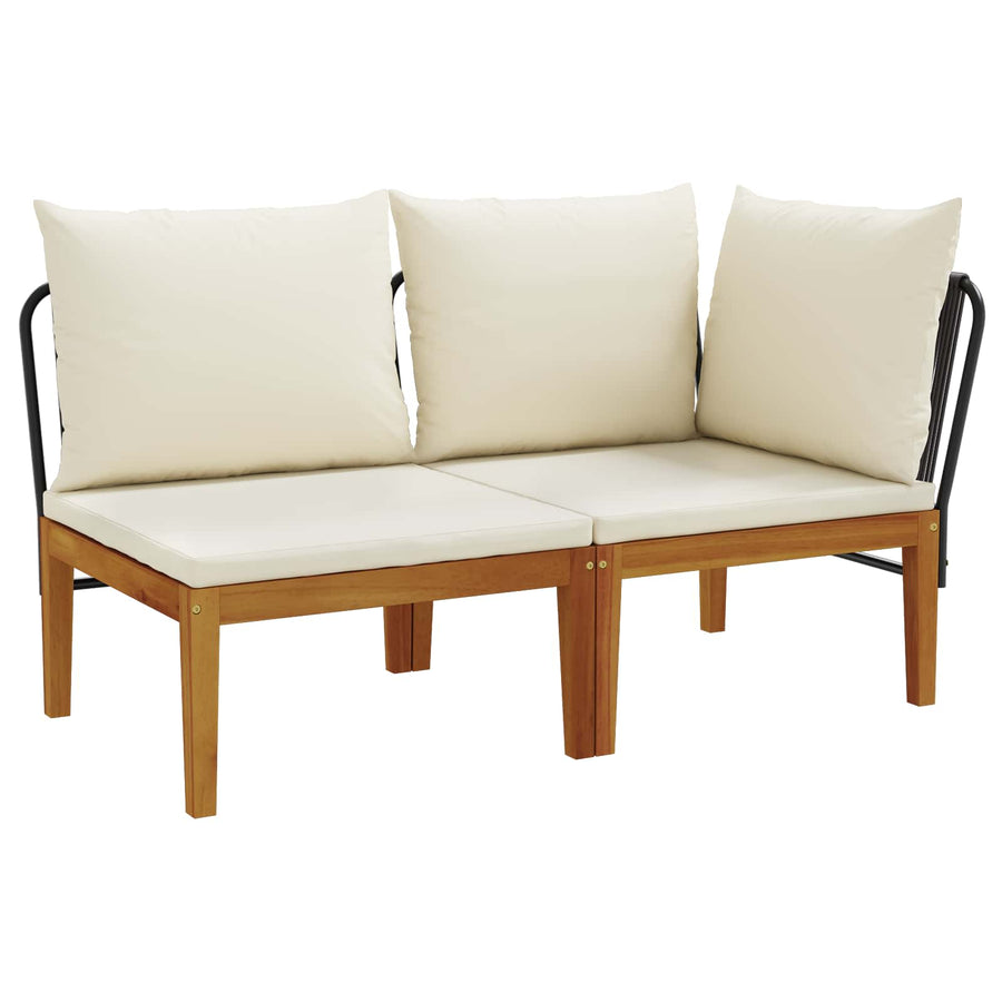 2 st Tuin Loungeset met Kussens Massief acaciahout & touw