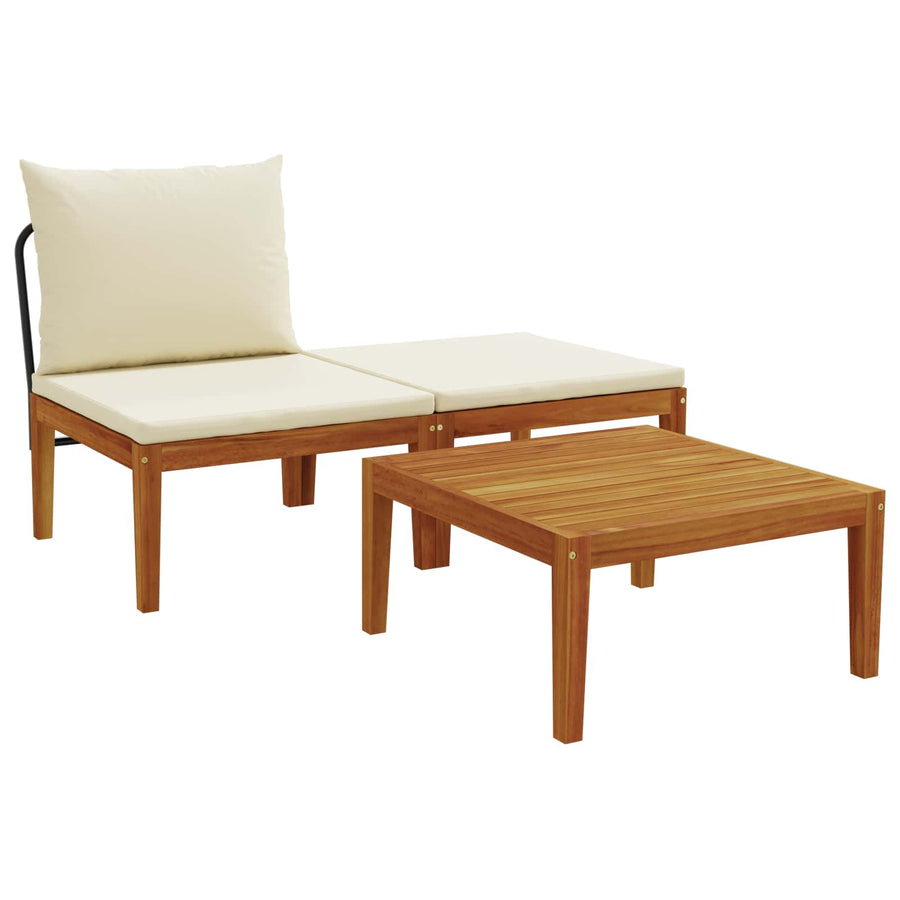 3 st Tuin Loungeset met Kussens Massief acaciahout & touw