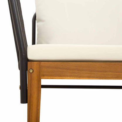 Tuinstoel met Kussens Massief acaciahout & touw Naturel