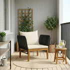 Tuinstoel massief acaciahout touw naturel