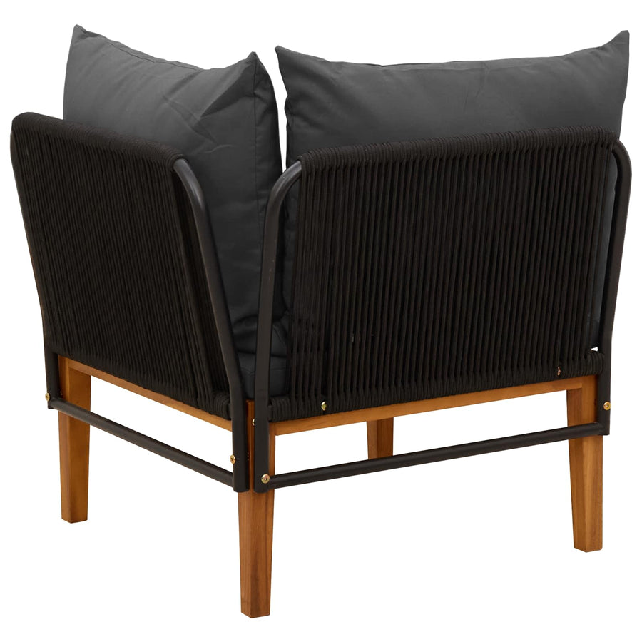 Tuin Hoek Sofa met Kussens Massief acaciahout & touw Naturel