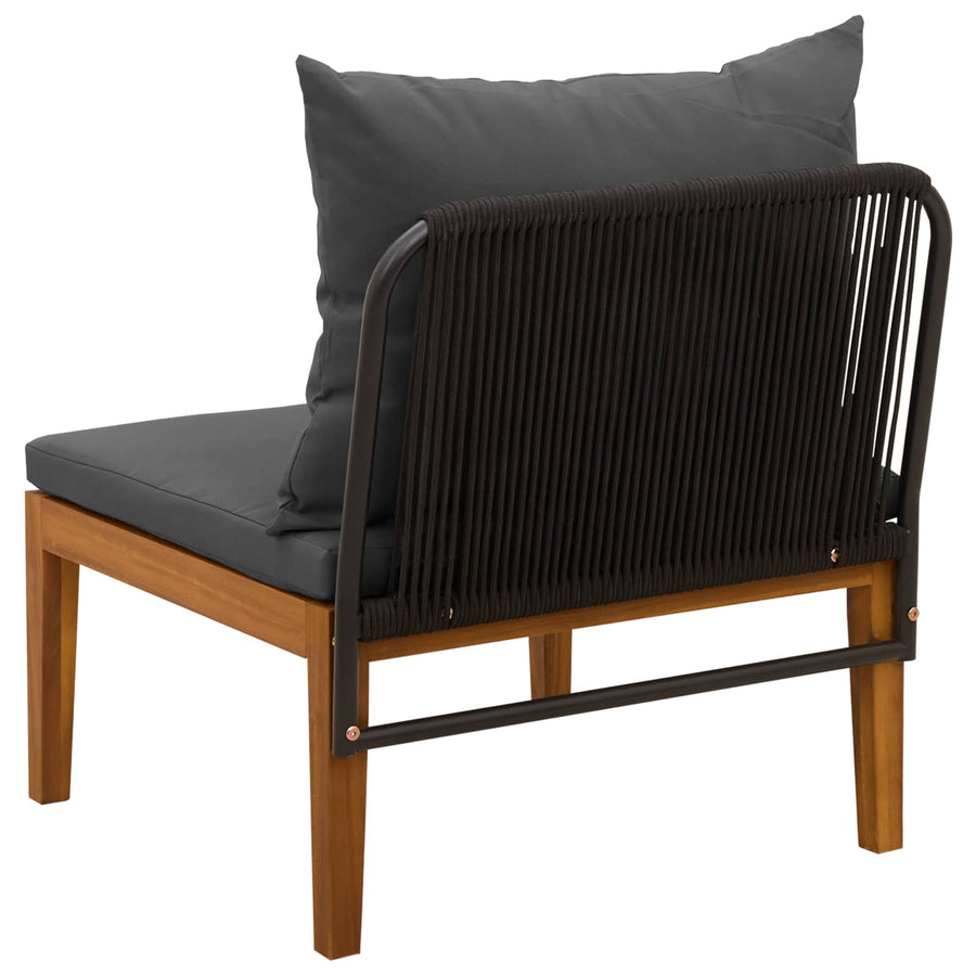 Tuin Midden Sofa met Kussens Massief acaciahout & touw Naturel