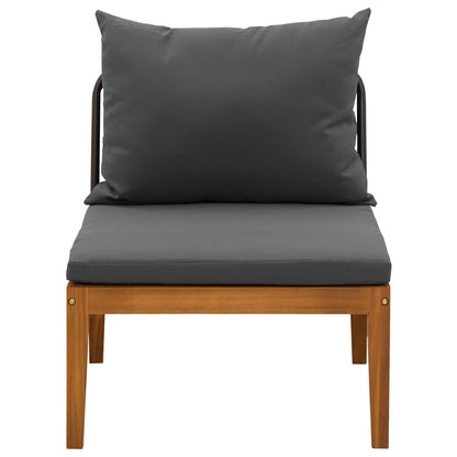 Tuin Midden Sofa met Kussens Massief acaciahout & touw Naturel