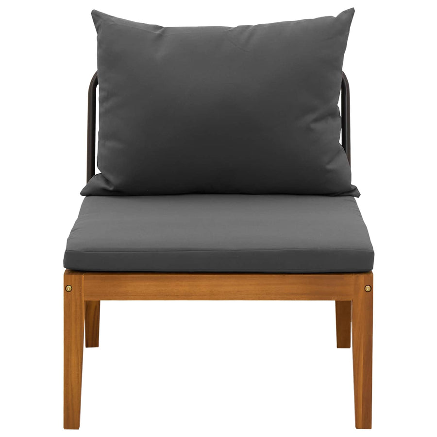 Tuin Midden Sofa met Kussens Massief acaciahout & touw Naturel