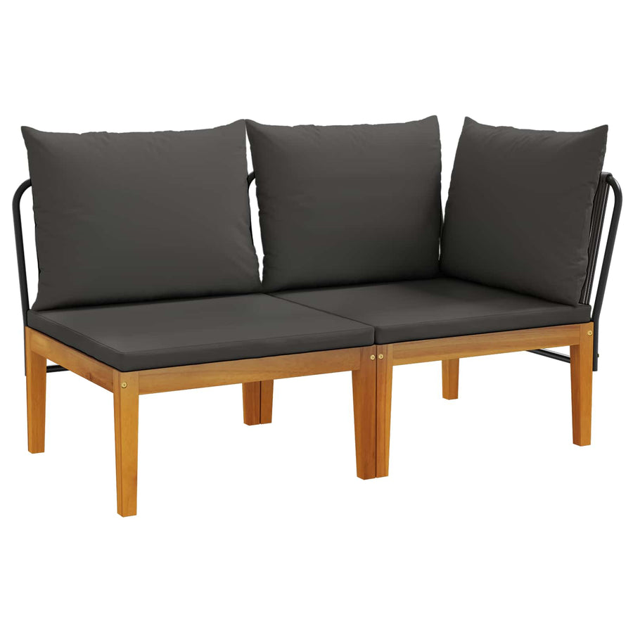 2 st Tuin Loungeset met Kussens Massief acaciahout & touw