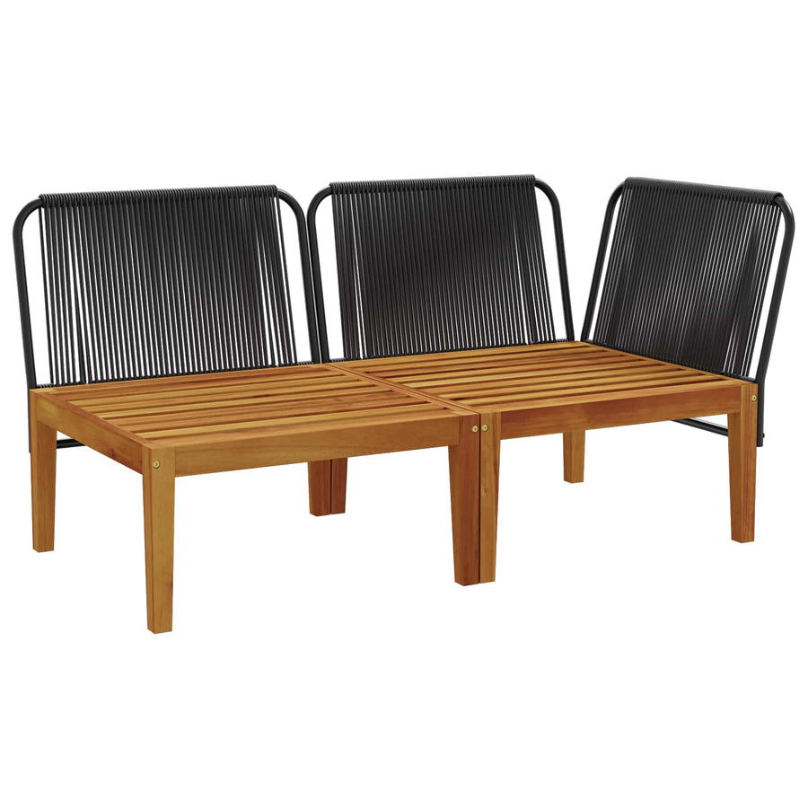 2 st Tuin Loungeset met Kussens Massief acaciahout & touw