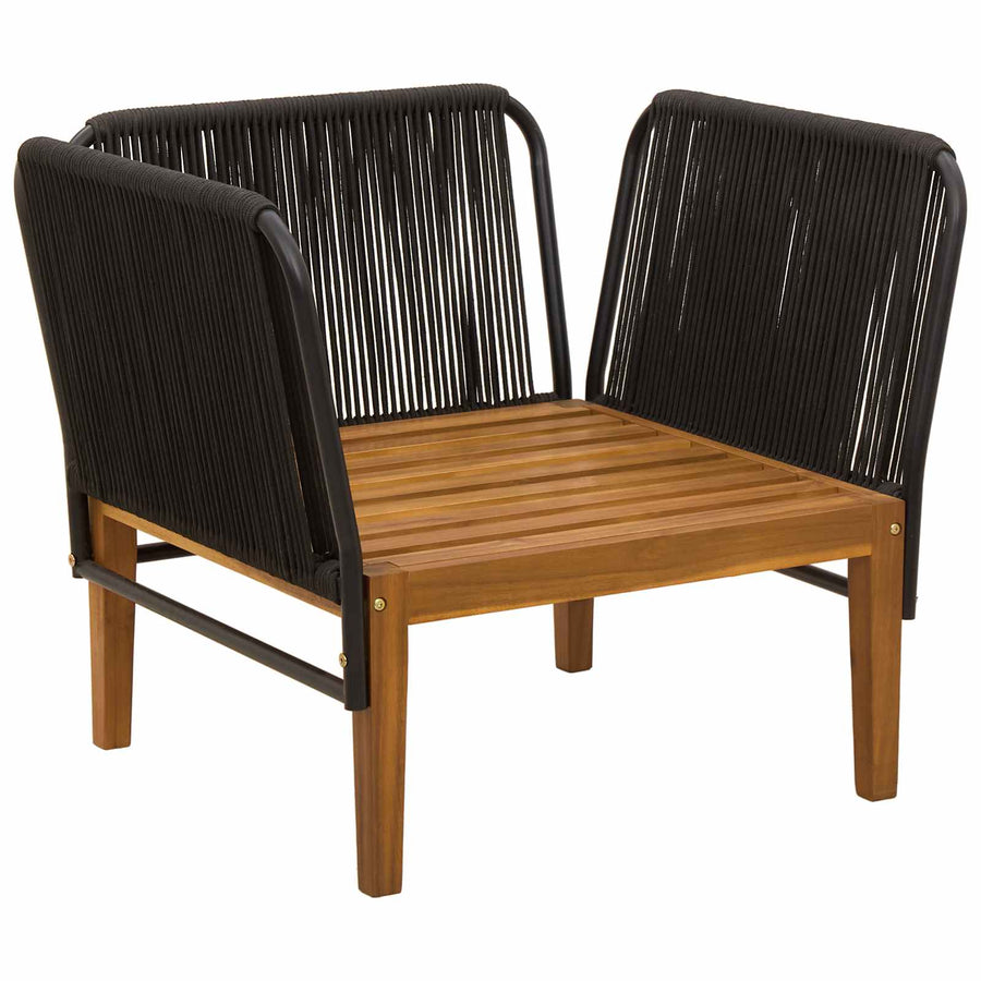 Tuinstoel met Kussens Massief acaciahout & touw Naturel