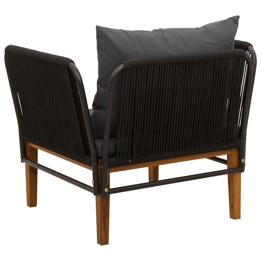 Tuinstoel met Kussens Massief acaciahout & touw Naturel