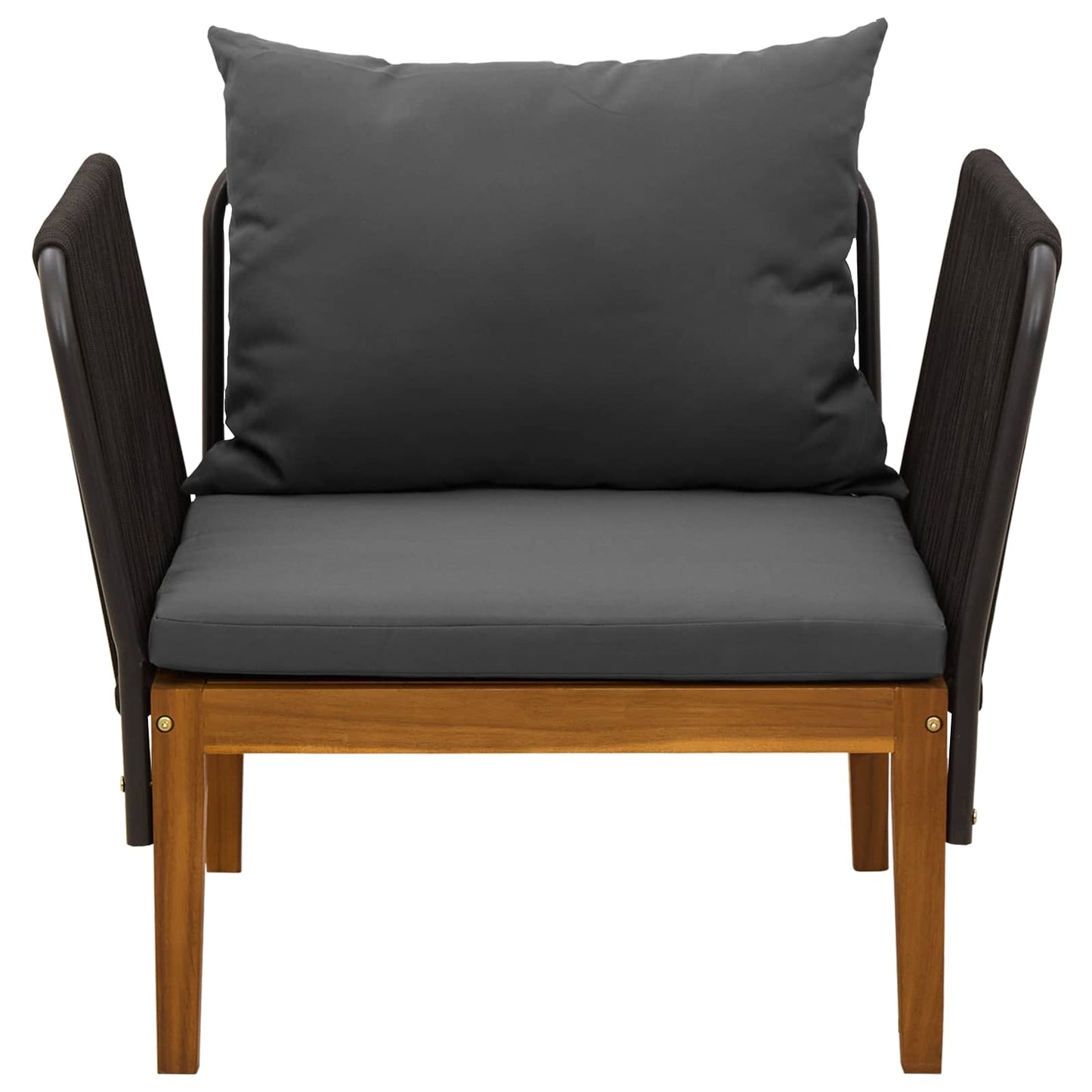 Tuinstoel met Kussens Massief acaciahout & touw Naturel