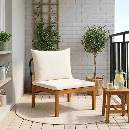 Tuin Midden Sofa met Kussens Massief acaciahout & touw Naturel