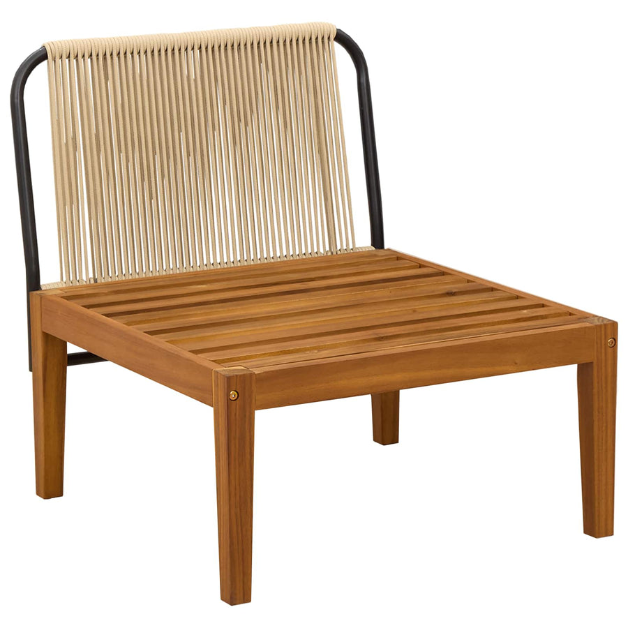 Tuin Midden Sofa met Kussens Massief acaciahout & touw Naturel