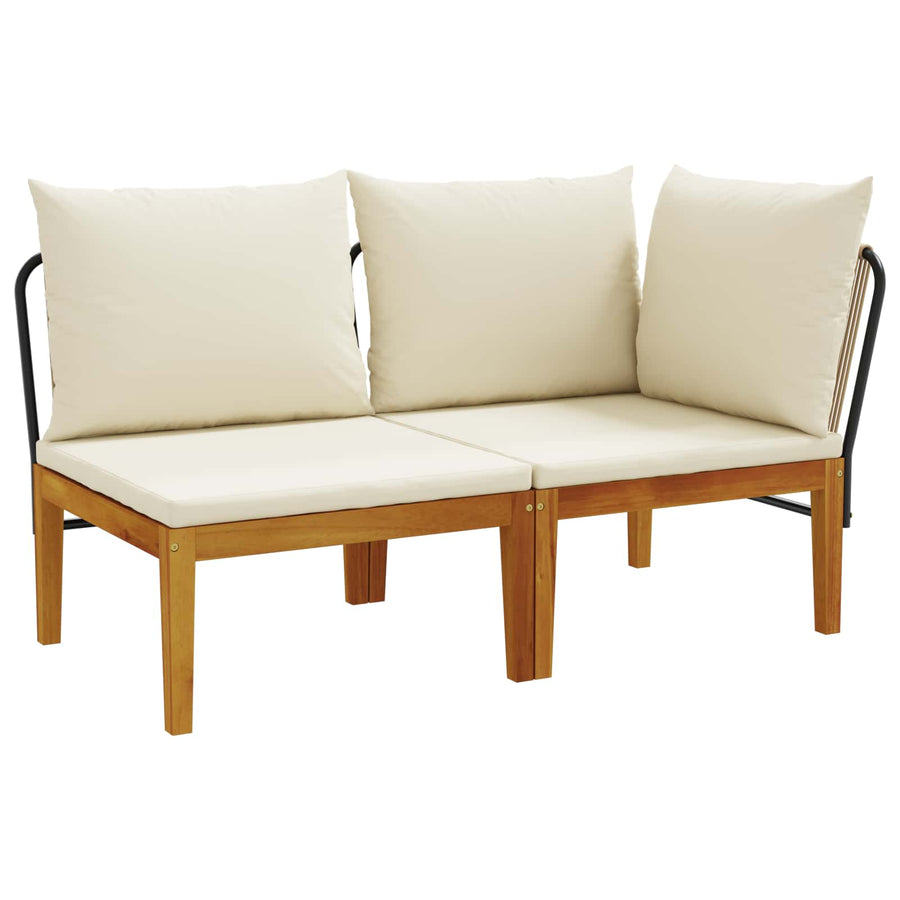 2 st Tuin Loungeset met Kussens Massief acaciahout & touw