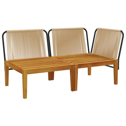 2 st Tuin Loungeset met Kussens Massief acaciahout & touw