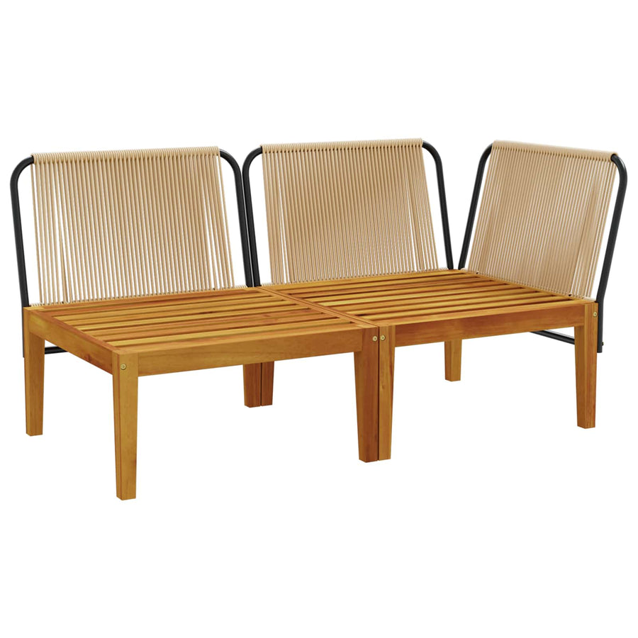 2 st Tuin Loungeset met Kussens Massief acaciahout & touw