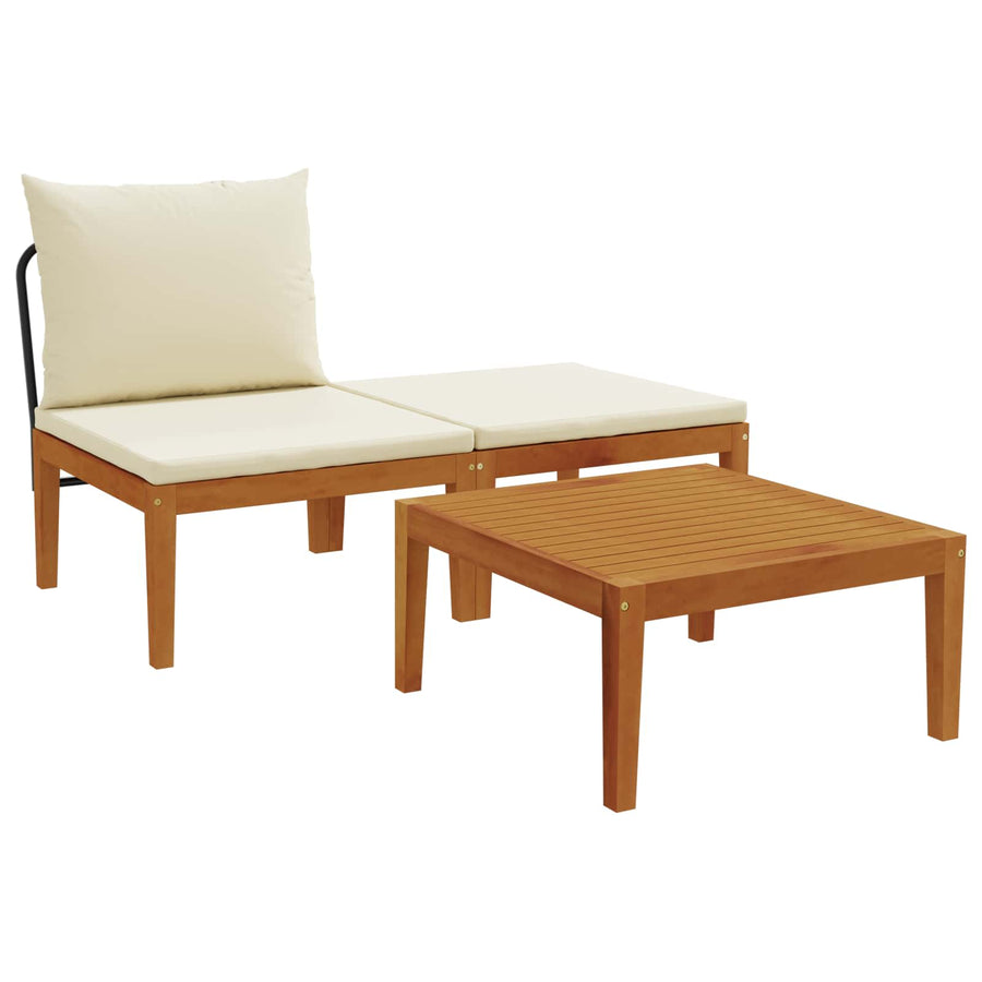3 st Tuin Loungeset met Kussens Massief acaciahout & touw