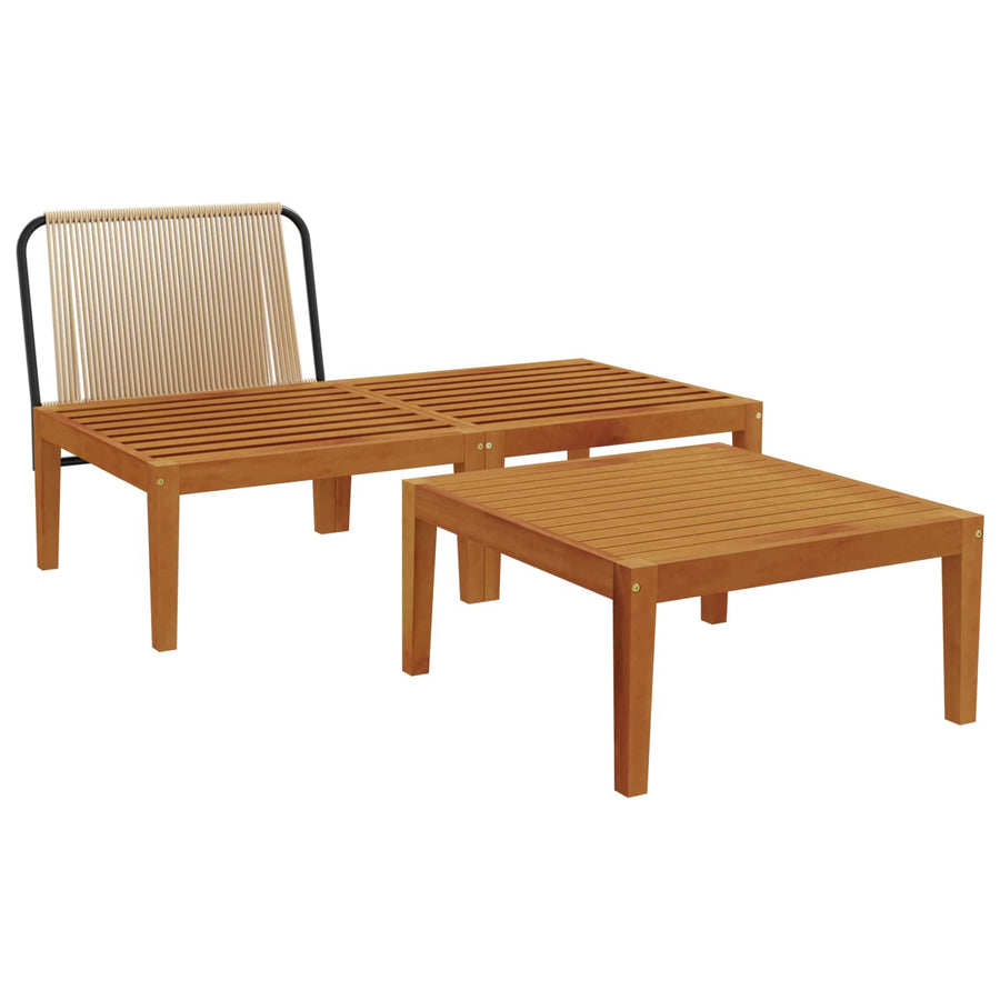 3 st Tuin Loungeset met Kussens Massief acaciahout & touw