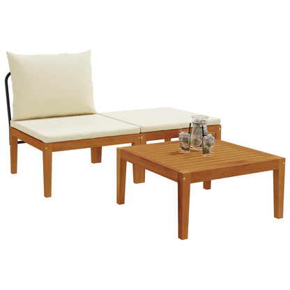 3 st Tuin Loungeset met Kussens Massief acaciahout & touw
