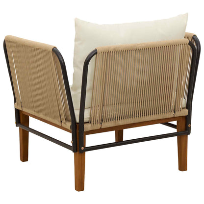 Tuinstoel met Kussens Massief acaciahout & touw Naturel
