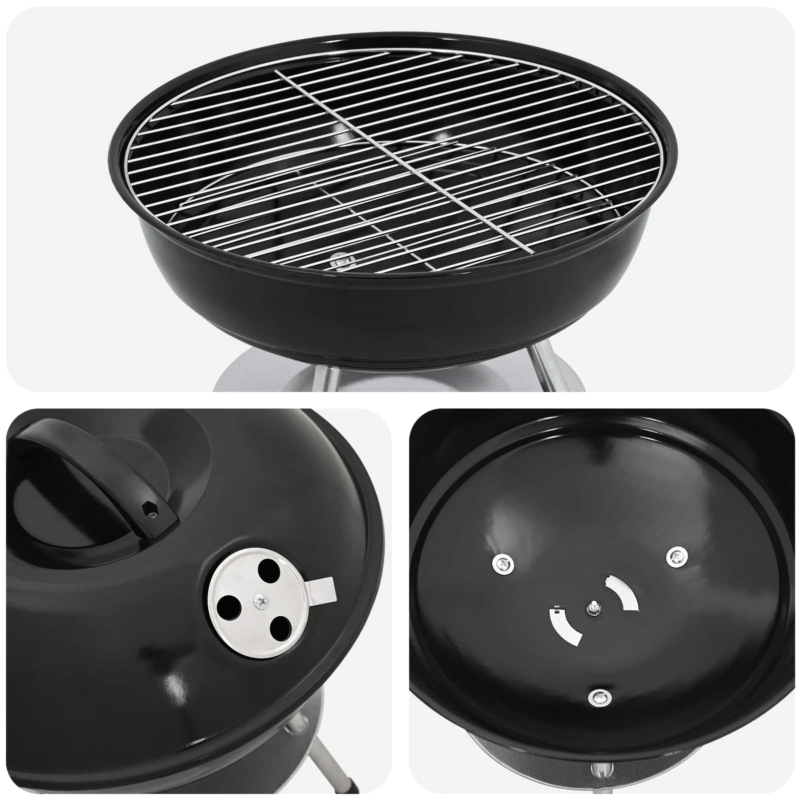 Houtskool Grill Zwart 36,5 x 36,5 x 40 cm