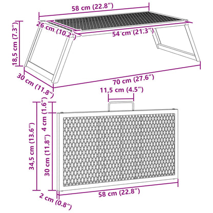 Opvouwbare Camping Grill Zwart 58 x 31 x 2 cm Legeringen Staal