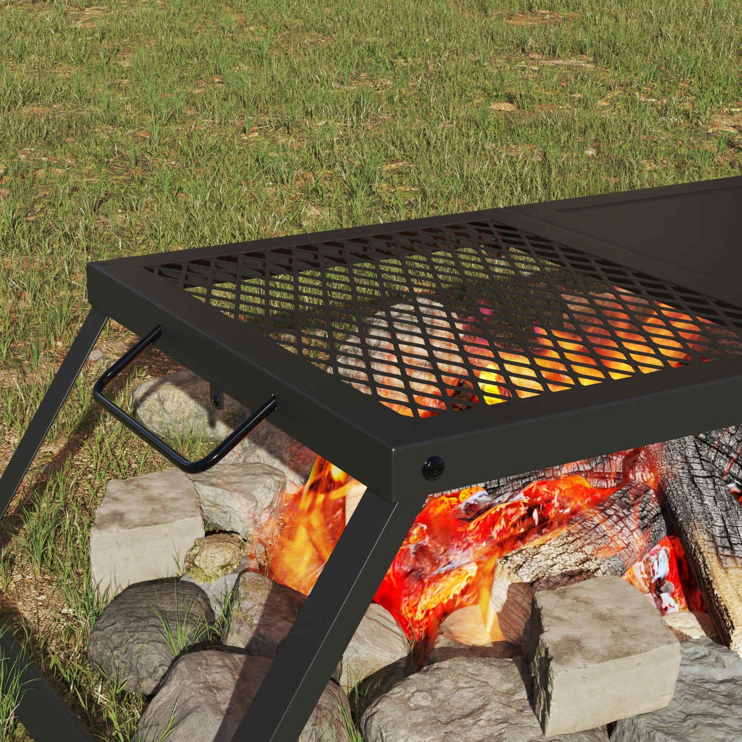 Opvouwbare Camping Grill Zwart 31,5 x 26,5 x 4 cm