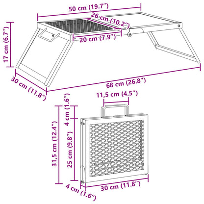 Opvouwbare Camping Grill Zwart 31,5 x 26,5 x 4 cm