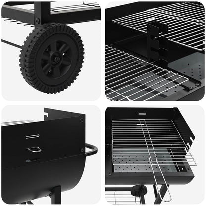Houtskoolbarbecue Verstelbaar Zwart 96,5 x 42,5 x 88,5 cm