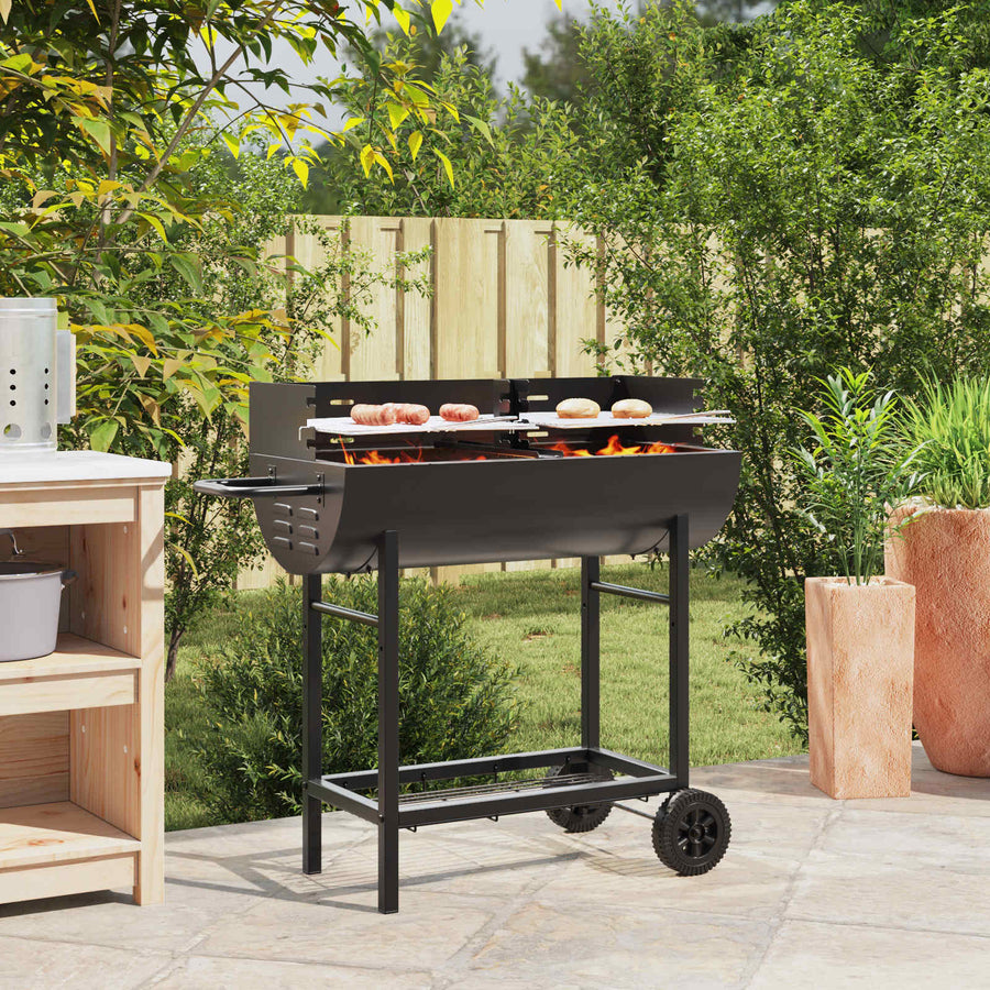 Houtskoolbarbecue Verstelbaar Zwart 96,5 x 42,5 x 88,5 cm