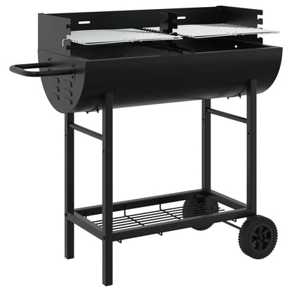 Houtskoolbarbecue Verstelbaar Zwart 96,5 x 42,5 x 88,5 cm