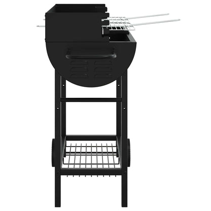 Houtskoolbarbecue Verstelbaar Zwart 96,5 x 42,5 x 88,5 cm